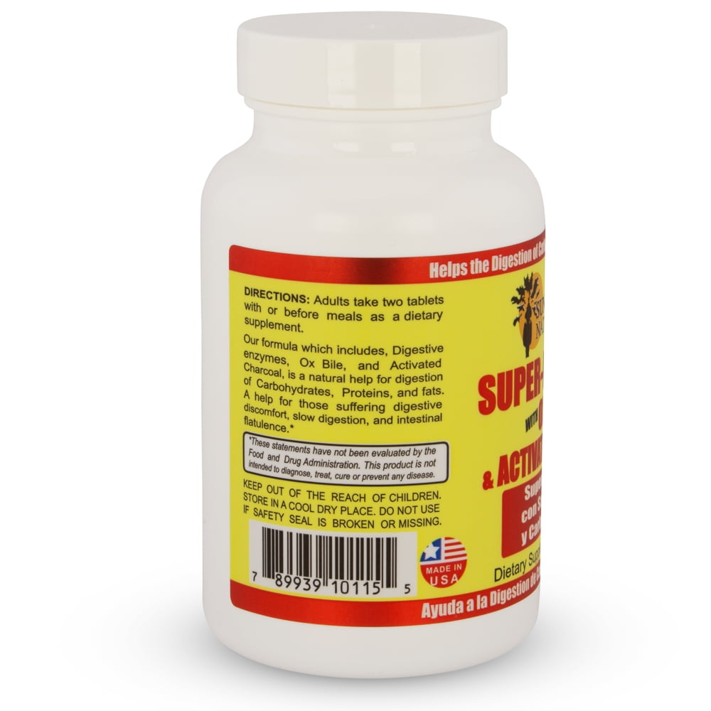 Sunshine Naturals Activated Charcoal Digestive Supplement, 100 Tablets