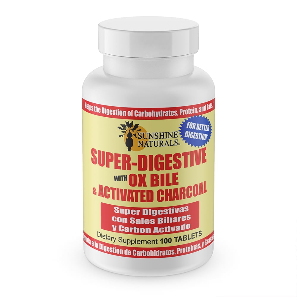 Sunshine Naturals Activated Charcoal Digestive Supplement, 100 Tablets