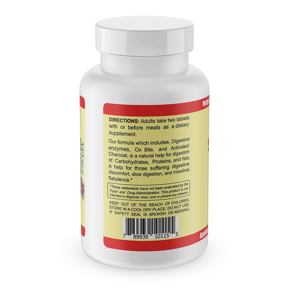 Sunshine Naturals Activated Charcoal Digestive Supplement, 100 Tablets
