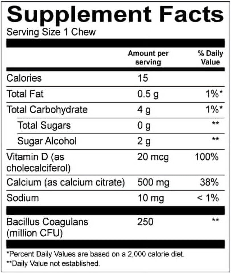 Bariatricpal Sugar-Free Calcium Citrate Soft Chews with Probiotics - Sweet Variety Pack, 500mg