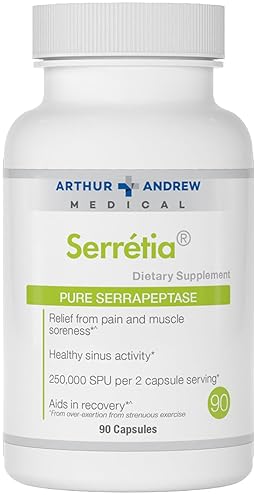 Serretia Serrapeptase Formula for Muscle & Sinus Support, 90 Caps