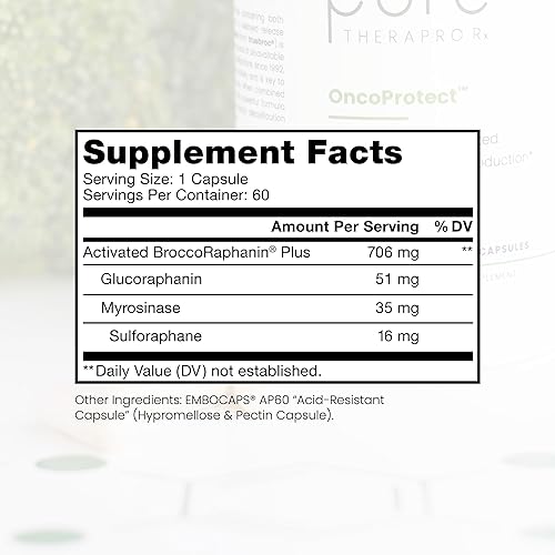 Pure TheraPro High Dose OncoProtect ES Sulforaphane Supplement | USA Made | 2-Month Supply | 706mg Broccoli Seed Extract