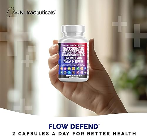 Clean Nutraceuticals Powerful Enzyme Supplement with Nattokinase, Serrapeptase, Lumbrokinase, and More