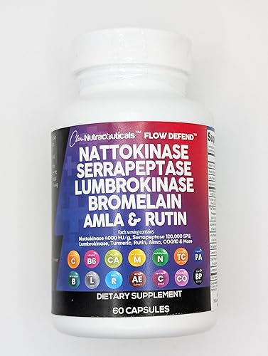 Clean Nutraceuticals Powerful Enzyme Supplement with Nattokinase, Serrapeptase, Lumbrokinase, and More