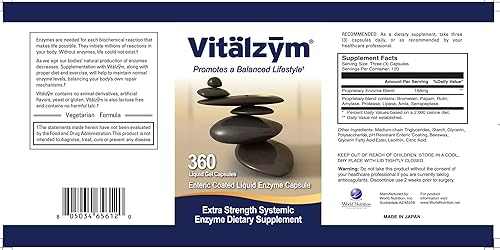 Serrapeptase Enzyme Gel Capsules for Immune & Joint Support, Pain Relief, Fertility - 360 Caps