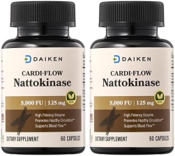 DAIKEN Nattokinase 5,000 FU Supplement - Non-GMO, Vegan, Lab Tested - 120 Capsules
