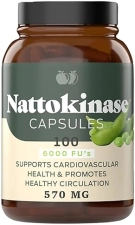 Complete Natural Nattokinase Capsules - 100 Count 570mg 6000FU, Healthy Circulation Support, Gluten-Free, Vegan
