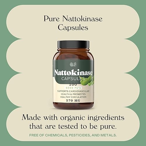 Complete Natural Nattokinase Capsules - 100 Count 570mg 6000FU, Healthy Circulation Support, Gluten-Free, Vegan