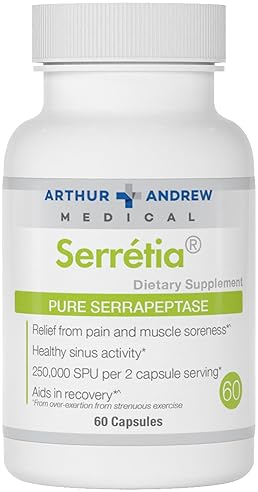 Serretia Serrapeptase Formula for Muscle & Sinus Support - 60 Capsules