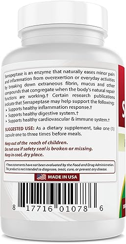 Best Naturals High Strength Best Naturals Serrapeptase 40000 SPUs 360 Capsules