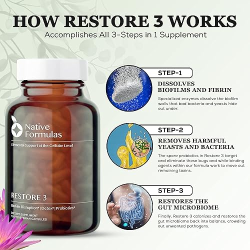 Native Formulas Proteolytic Enzyme & Probiotic Blend Supplement - 60 Capsules - Biofilm Disruption for GI Health