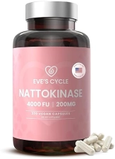 Eve's Cycle Premium Japanese Nattokinase Supplement - 270 Vegan Capsules - Organic, Non-GMO - Made in USA