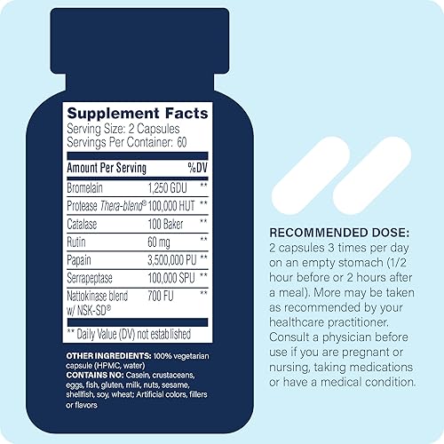 Enzyme Science Joint Support Supplement with Enzymes - Vegan & Kosher - 120 Capsules