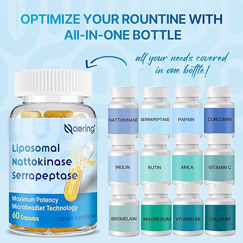 Naering Liposomal Enzyme Supplement for Circulatory & Gut Health - 60 Capsules