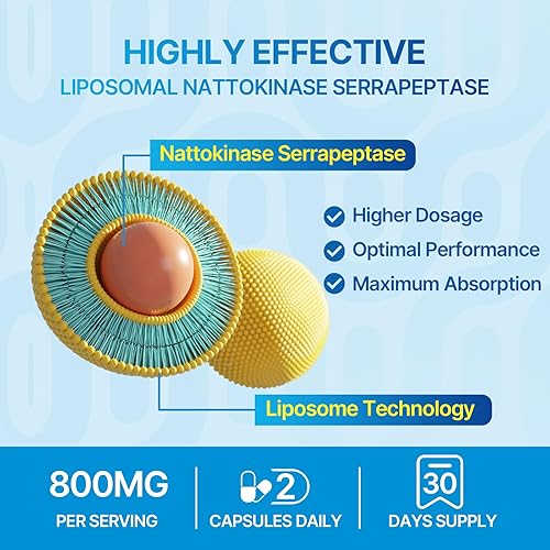 Naering Liposomal Enzyme Supplement for Circulatory & Gut Health - 60 Capsules