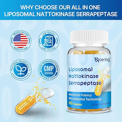 Naering Liposomal Enzyme Supplement for Circulatory & Gut Health - 60 Capsules