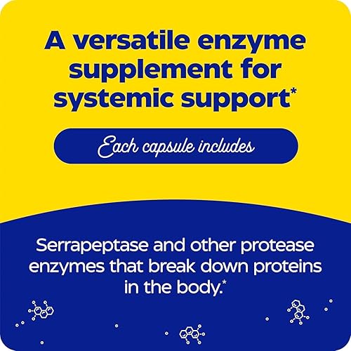 Enzymedica SerraGold Enzyme Supplement - Supports Respiratory, Heart & Immune Health - 60 Count