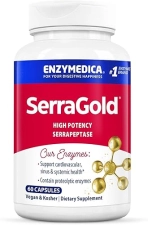 Enzymedica SerraGold Enzyme Supplement - Supports Respiratory, Heart & Immune Health - 60 Count
