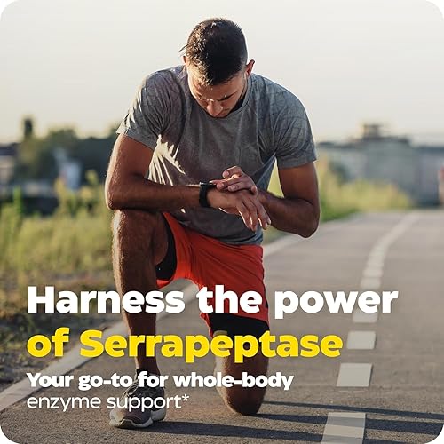 Enzymedica SerraGold Enzyme Supplement - Supports Respiratory, Heart & Immune Health - 60 Count
