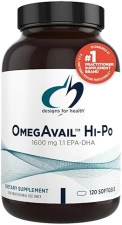 Designs Omega-3 Fish Oil Supplement, 1600mg EPA/DHA with Lemon & Vitamin E (120 Softgels)