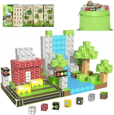 WSHIMIN Magnetic Building Blocks for Kids 4-8 | STEM Toy Set | Road Track & Mine World | Christmas Birthday Gift