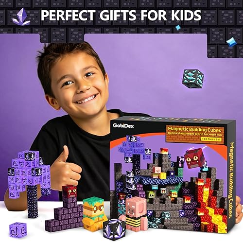 Shenzhen GobiDex 200-Piece Magnetic Building Blocks Set for Kids 3+, STEM Toy Gift for Boys and Girls, Magnet Construction Game
