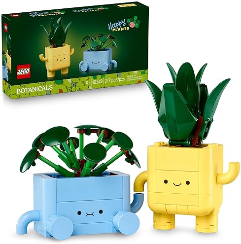 LEGO Botanicals Happy Plants Building Set - Bedroom Decor for Kids & Adults - Ideal Gift - Ages 9+ - 10349
