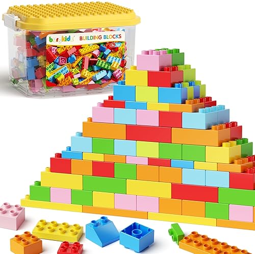 Burgkidz 150-Piece Jumbo Building Blocks Set with Storage Box - STEM Educational Toys for Toddlers 3+ Years