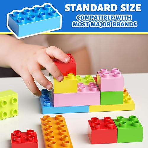 Burgkidz 150-Piece Jumbo Building Blocks Set with Storage Box - STEM Educational Toys for Toddlers 3+ Years