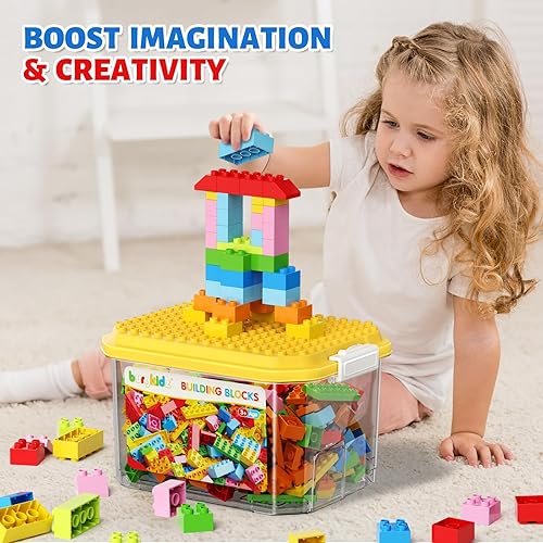 Burgkidz 150-Piece Jumbo Building Blocks Set with Storage Box - STEM Educational Toys for Toddlers 3+ Years