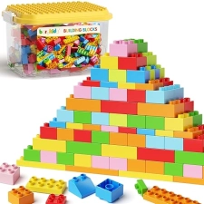 Burgkidz 150-Piece Jumbo Building Blocks Set with Storage Box - STEM Educational Toys for Toddlers 3+ Years