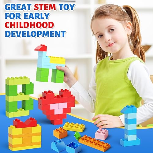 Burgkidz 150-Piece Jumbo Building Blocks Set with Storage Box - STEM Educational Toys for Toddlers 3+ Years
