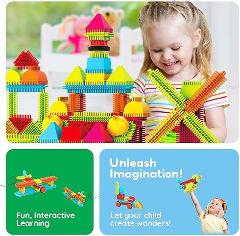 PicassoTiles 120-Piece Hedgehog Building Blocks Toy Set for Kids Age 3+ - Educational STEAM Development Playset