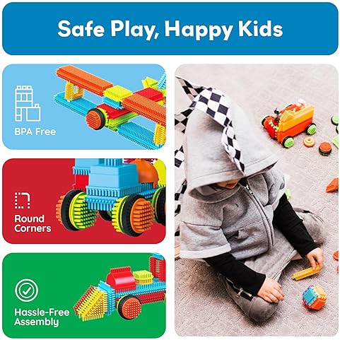 PicassoTiles 120-Piece Hedgehog Building Blocks Toy Set for Kids Age 3+ - Educational STEAM Development Playset