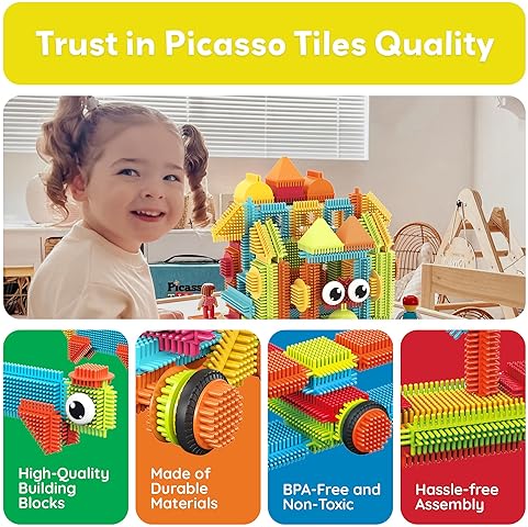 PicassoTiles 120-Piece Hedgehog Building Blocks Toy Set for Kids Age 3+ - Educational STEAM Development Playset