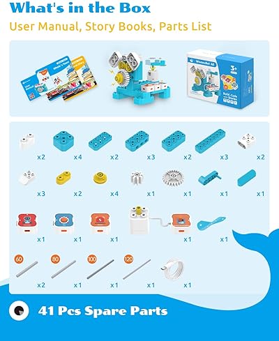 WhalesBot A1 Coding Toy for Kids | Building Block Robot | STEM Toy with Magnetic Controller | Screen-Free Coding | Ages 3-6