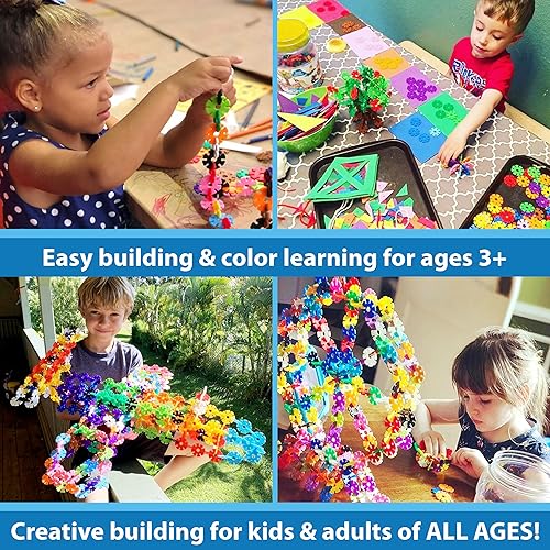 VIAHART Brain Flakes 500-Piece Set for Creative Building and STEM Learning - Ideal for Kids, Teens, and Adults