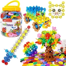 VIAHART Brain Flakes 500-Piece Set for Creative Building and STEM Learning - Ideal for Kids, Teens, and Adults