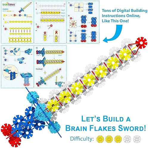 VIAHART Brain Flakes 500-Piece Set for Creative Building and STEM Learning - Ideal for Kids, Teens, and Adults