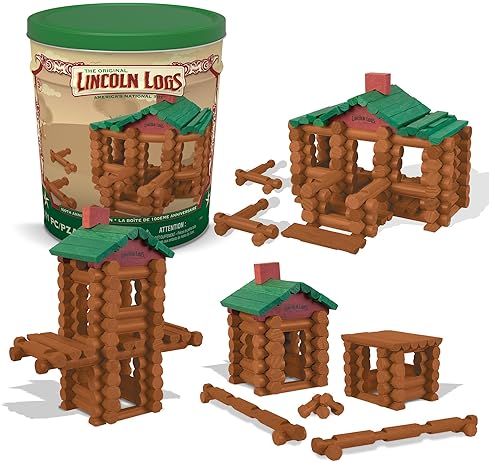 Vintage Lincoln Logs 100th Anniversary Collectible Tin Set