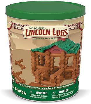 Vintage Lincoln Logs 100th Anniversary Collectible Tin Set