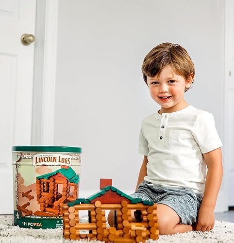 Vintage Lincoln Logs 100th Anniversary Collectible Tin Set