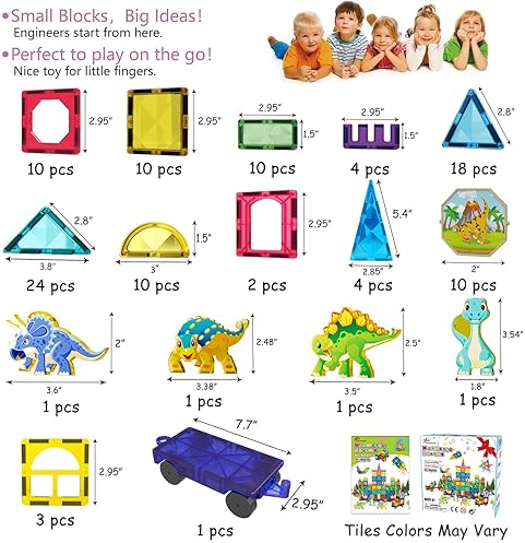 Jiaxin Jasonwell Magnetic Tiles Building Blocks Set | Educational STEM Toy for Kids 3-10 Years | Gift Idea