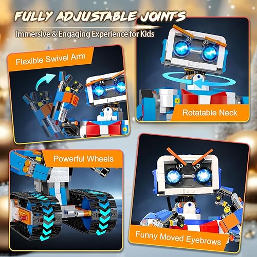 GUANGDONG STEM Robot Building Toy for Kids 8-12, App Control, Rechargeable, 635pcs