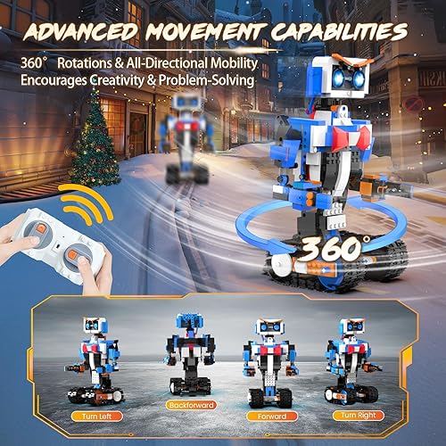 GUANGDONG STEM Robot Building Toy for Kids 8-12, App Control, Rechargeable, 635pcs