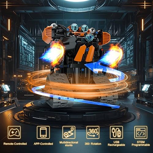 TOBSABPX 5in1 STEM Robot Building Kit for Kids 6-14 - Remote & APP Controlled Tank Bulldozer - 689PCS