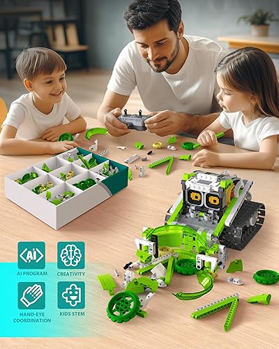 Opmind STEM AI Robot Building Set | 5in1, 478Pcs | Coding Educational Toy for Kids 6-12 | Remote Control"