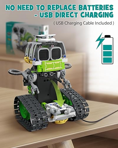 Opmind STEM AI Robot Building Set | 5in1, 478Pcs | Coding Educational Toy for Kids 6-12 | Remote Control"