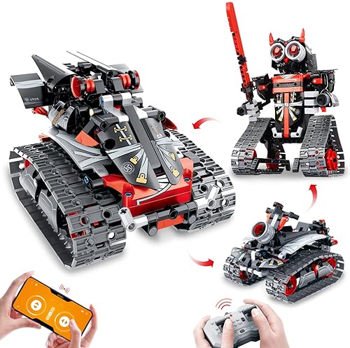 BEMITON STEM Robot Building Toy with Remote Control Car Coding Set - Educational Robotics Kit for Kids 6-12