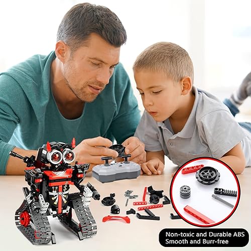 BEMITON STEM Robot Building Toy with Remote Control Car Coding Set - Educational Robotics Kit for Kids 6-12